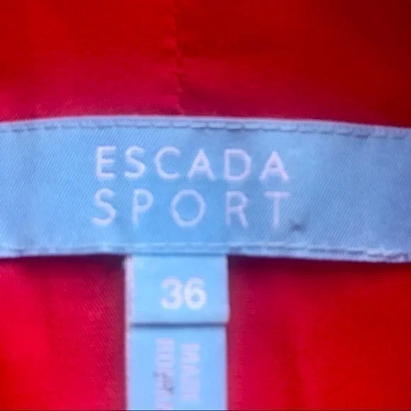 Escada Sport‎ Red Moto Jacket 36 S EUC